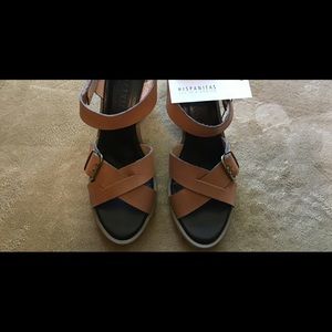 Hispanitas Gigi Block Heel Tan Leather Size 41
